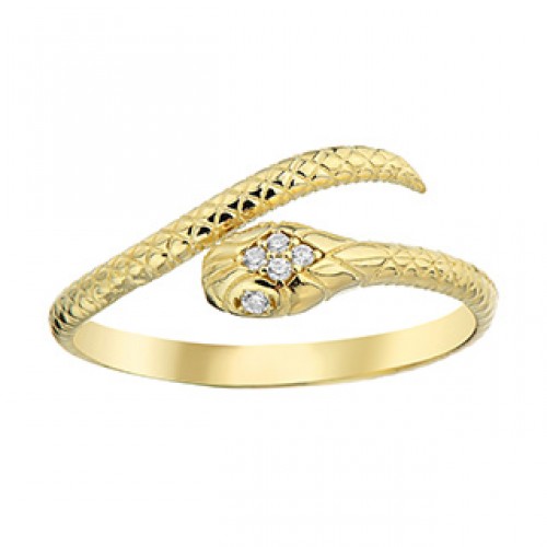 Bague dame 10kt jaune avec cz LG70-5